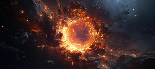 galaxy space light hole, tunnel, fire explosion 46 - obrazy, fototapety, plakaty