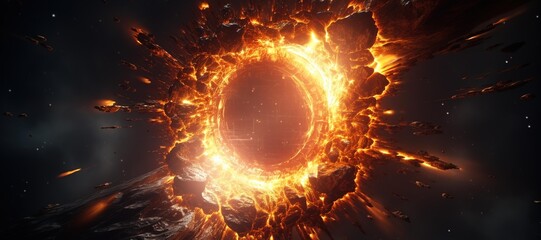 galaxy space light hole, tunnel, fire explosion 45