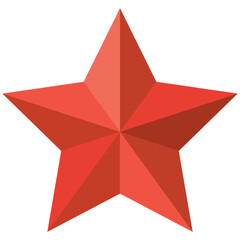 Obraz premium Red single Christmas star line icon, simple holiday decoration flat design pictogram, infographic vector for app logo web button ui ux interface isolated on white background