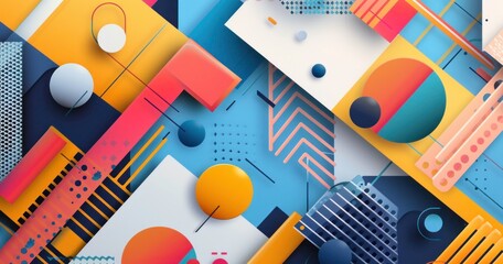 Abstract background modern geometric style full color