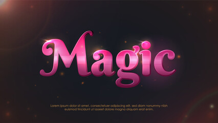 Magic pink text vector banner