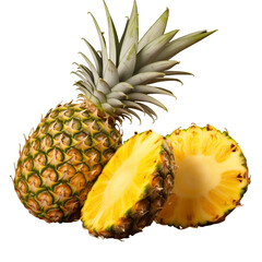 Pineapple cut isolated on transparent background