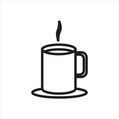 coffe mug vector icon line template