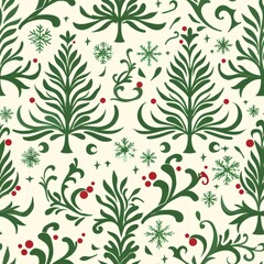 christmas trees filigree seamless pattern texture