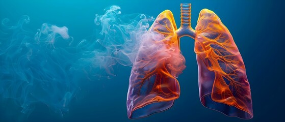 Breath of Simplicity: Lungs and Minimalism. Concept Health and Wellness, Respiratory System, Minimalistic Lifestyle, Breathing Exercises, Minimalist Design - obrazy, fototapety, plakaty