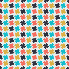 Mid Century Modern Colorful Abstract Shuriken Star Seamless Vector Repeat Pattern