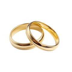 Gold wedding ring isolated on transparent background