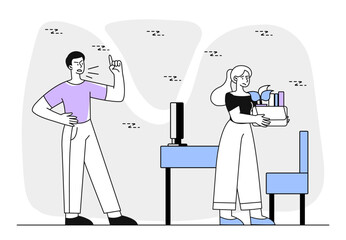 Fired worker vector simple