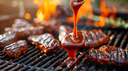 Grilled BBQ with sauce