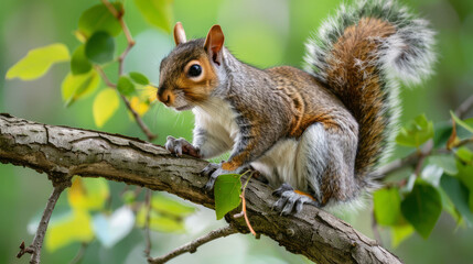 Naklejka na ściany i meble Squirrel in the tree hol