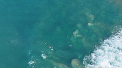 Aerial view of the ocean in Australia in Summer 