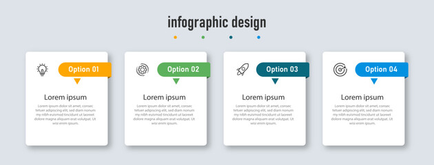 Business infographics design template. timeline with 4 options. can be used for workflow diagram, info chart, web design. vector illustration.