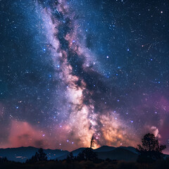 Fototapeta na wymiar Cosmic Symphony: A Mesmerizing Ballet of Stars, Nebulas, and Galaxies in the Night Sky