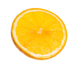 Slice of fresh ripe orange isolated on white