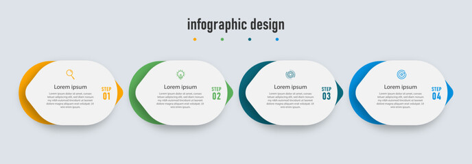 Infographics design template. timeline with 4 options. can be used for workflow diagram, info chart, web design. vector illustration.