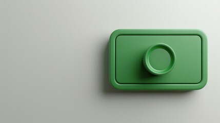 Green toggle switch or activator in 3D style on a white background. AI generative. - obrazy, fototapety, plakaty