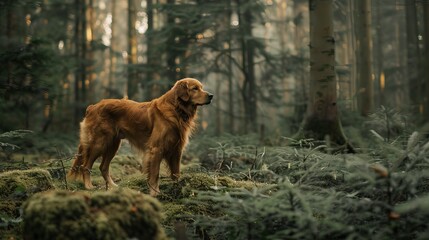 Golden retriever in the nature