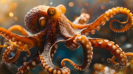 Graceful Dance of the Majestic Octopus in its Underwater Realm