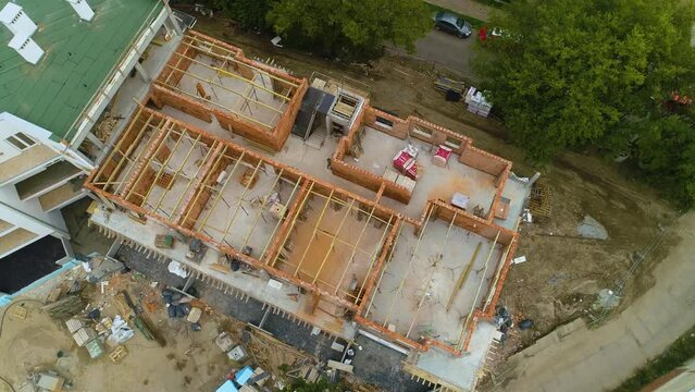 Building Under Construction Slupsk Budynek Budowa Aerial View Poland