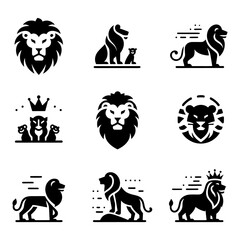 Lion icon set 