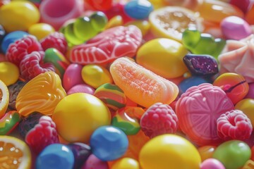 Fototapeta na wymiar Colorful candy on table