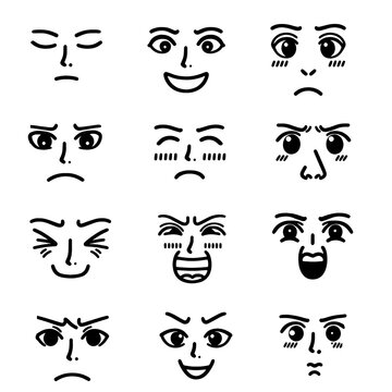 Different facial expression set icons 