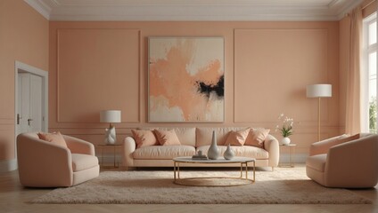 Modern living room in earthy colours