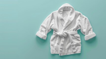 Blank mockup of a microfiber bathrobe lightweight and quickdrying for convenience. .