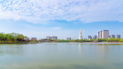 Nice modern leisure city park by thd lake.