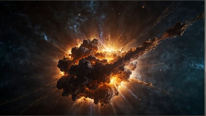 giant star cosmic energy explosion on space universe from Generative AI - obrazy, fototapety, plakaty