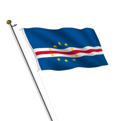 Cape Verde Flagpole 3d illustration