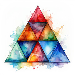 Watercolor Triangle, clipart Illustration, Generative Ai