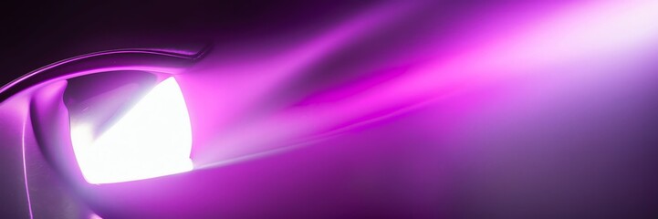 purple soft spotlight on plain black background from Generative AI - obrazy, fototapety, plakaty