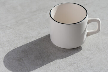 empty coffee cup on stone background