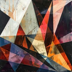 Triangular forms in an abstract expressionist mash-up