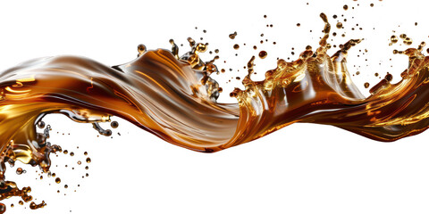 glossy delicious caramel wave photorealistic realistic studio photo isolated on transparent