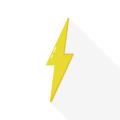 lightning stop, danger. Lightning Sign Yellow Color. Realistic 3d design In plastic cartoon style. Icon isolated on white background. Vector illustration