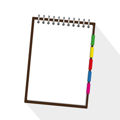 Notepad with flat design. Spiral notepad illustration