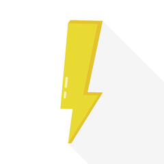 lightning stop, danger. Lightning Sign Yellow Color. Realistic 3d design In plastic cartoon style. Icon isolated on white background. Vector illustration