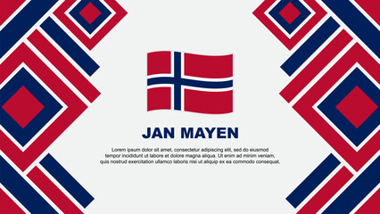 Jan Mayen Flag Abstract Background Design Template. Jan Mayen Independence Day Banner Wallpaper Vector Illustration. Jan Mayen