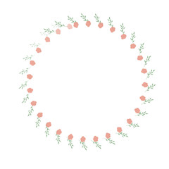 Hand drawn floral frames with flowers. Wreath. Elegant logo template. Vector illustration for labels, branding business identity, wedding invitation