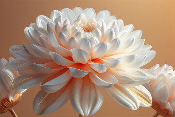 white chrysanthemum flower in close up an detailed