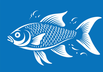 Fish logo icon vector silhouette isolated