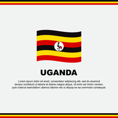 Uganda Flag Background Design Template. Uganda Independence Day Banner Social Media Post. Uganda Design