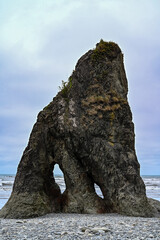 Jutting rock on beach