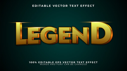 Legend gold editable vector eps text effect