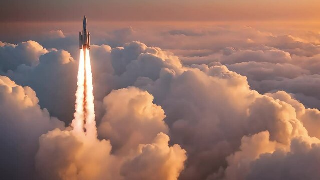 Space Shuttle Launch On Blue Sky, footage, 4k footage, videos, slow motion