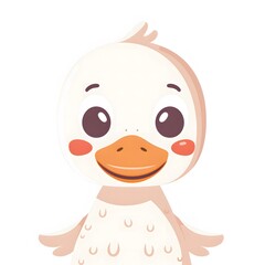 Cute and Happy duck Character in Simple Cartoon Style

