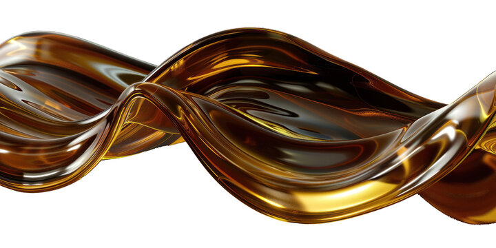 abstract design element dynamic oil wave captured in high-speed isolated on transparent background