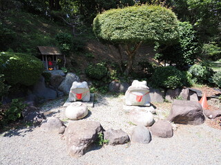 静岡県　伊豆　下田にある寝姿山の蛙の像